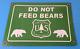 Vintage Bears Entrance Sign Forest Service Do Not Feed Gas Pump Porcelain Sign