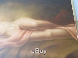 Vintage Beautiful Nude Women Titanic Style Framed Oil Painting SIGNED