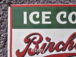 Vintage Birchola Porcelain Sign Car Gas Oil Truck 12 X 10