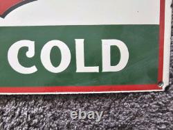 Vintage Birchola Porcelain Sign Car Gas Oil Truck 12 X 10