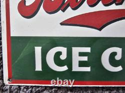 Vintage Birchola Porcelain Sign Car Gas Oil Truck 12 X 10