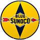 Vintage Blue Sunoco Gasoline Porcelain Sign Dealership Gas Station Motor Oil