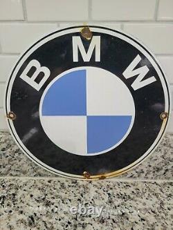 Vintage Bmw Porcelain Sign Car Sales Service Dept Gas Station Oil Dealer German