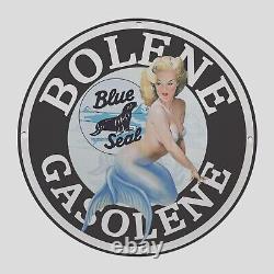 Vintage Bolene Gasolene Oil Porcelain Gas Pump Sign