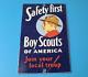 Vintage Boy Scouts Sign America Local Troop Gas Pump Motor Oil Porcelain Sign