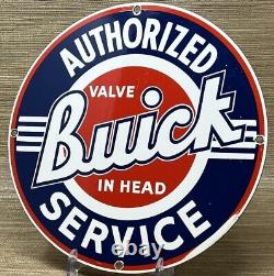 Vintage Buick Porcelain Dealership Sign Authorized Service Gas Station Motor Oil