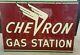 Vintage Chevron Gas Station Sign Porcelain 78 X 36 Rare Standard Oil