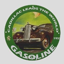 Vintage Cadilac Gasoline 1955 Oil Porcelain Gas Pump Sign