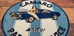 Vintage Camaro Porcelain & Metal Chevrolet Gas Parts Service Station Ad Sign