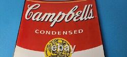 Vintage Campbells Soup Sign Tomato Can Piggly Store Gas Pump Porcelain Sign