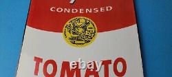Vintage Campbells Soup Sign Tomato Can Piggly Store Gas Pump Porcelain Sign