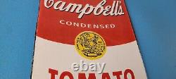 Vintage Campbells Soup Sign Tomato Can Piggly Store Gas Pump Porcelain Sign