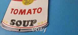 Vintage Campbells Soup Sign Tomato Can Piggly Store Gas Pump Porcelain Sign