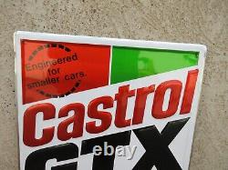 Vintage Castrol GTX Motor Oil Gas Station Sign Embossed