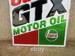 Vintage Castrol GTX Motor Oil Gas Station Sign Embossed