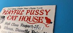 Vintage Cat House Sign Basement Room Bed for Sale Gas Service Saloon Sign
