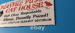 Vintage Cat House Sign Basement Room Bed for Sale Gas Service Saloon Sign