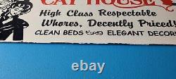 Vintage Cat House Sign Basement Room Bed for Sale Gas Service Saloon Sign