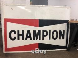 Vintage Champion Spark Plug Porcelain Sign Service Station Advertisement Gas Oil