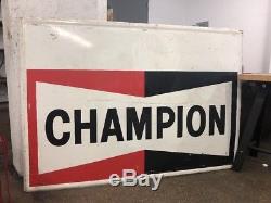 Vintage Champion Spark Plug Porcelain Sign Service Station Advertisement Gas Oil