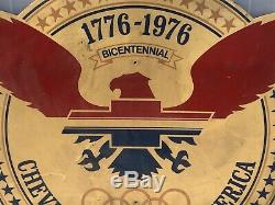Vintage Chevrolet Bicentennial Dealership Sign / Gas Oil / Chevy
