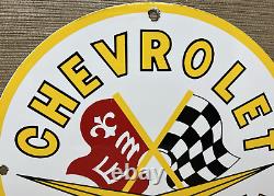 Vintage Chevrolet Corvette Porcelain Sign General Motors Dealership Gas Oil Ford