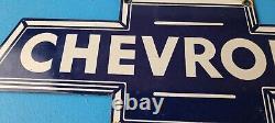 Vintage Chevrolet Sign Porcelain Bow Tie Sign Gas Oil Pump Garage Auto Sign