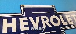 Vintage Chevrolet Sign Porcelain Bow Tie Sign Gas Oil Pump Garage Auto Sign