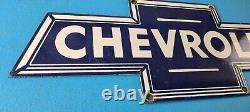 Vintage Chevrolet Sign Porcelain Bow Tie Sign Gas Oil Pump Garage Auto Sign