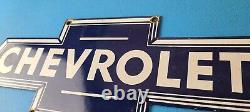 Vintage Chevrolet Sign Porcelain Bow Tie Sign Gas Oil Pump Garage Auto Sign