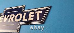 Vintage Chevrolet Sign Porcelain Bow Tie Sign Gas Oil Pump Garage Auto Sign