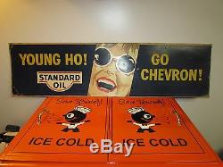 Vintage Chevron Standard Oil Sign Young Ho
