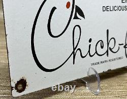 Vintage Chick-fil-a Porcelain Sign Chicken Sandwich Mcdonalds Gas Oil Burger