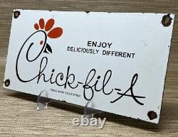 Vintage Chick-fil-a Porcelain Sign Chicken Sandwich Mcdonalds Gas Oil Burger