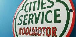 Vintage Cities Service Gasoline Porcelain Gas Koolmotor Station Pump Sign
