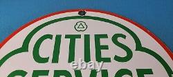 Vintage Cities Service Gasoline Sign Kool Motor Porcelain Gas Oil Pump Sign