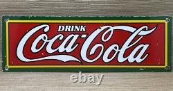 Vintage Coca Cola Porcelain Sign Gas Station Pump Plate Dew Pepsi Oil Dr Pepper