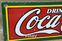 Vintage Coca Cola Porcelain Sign Gas Station Pump Plate Dew Pepsi Oil Dr Pepper