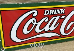 Vintage Coca Cola Porcelain Sign Gas Station Pump Plate Dew Pepsi Oil Dr Pepper