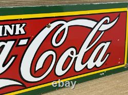 Vintage Coca Cola Porcelain Sign Gas Station Pump Plate Dew Pepsi Oil Dr Pepper