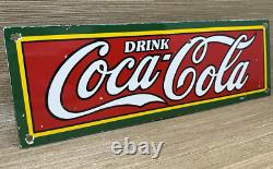 Vintage Coca Cola Porcelain Sign Gas Station Pump Plate Dew Pepsi Oil Dr Pepper