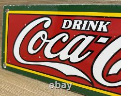 Vintage Coca Cola Porcelain Sign Gas Station Pump Plate Dew Pepsi Oil Dr Pepper