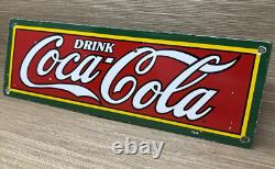 Vintage Coca Cola Porcelain Sign Gas Station Pump Plate Dew Pepsi Oil Dr Pepper