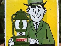 Vintage Coleman Dealer 8 Porcelain Oil Gas Lantern Lamp Camping Sign