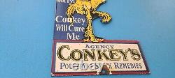 Vintage Conkey's Poultry Porcelain Gas Pump Service Station General Store Sign