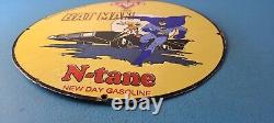 Vintage Conoco Gasoline Porcelain Batman Robin Service Station Pump Plate Sign