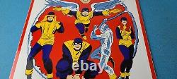 Vintage Conoco Gasoline Porcelain Sign X-Men Marvel Comics Group Gas Pump Sign