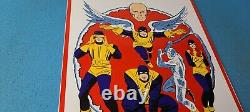 Vintage Conoco Gasoline Porcelain Sign X-Men Marvel Comics Group Gas Pump Sign