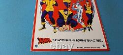 Vintage Conoco Gasoline Porcelain Sign X-Men Marvel Comics Group Gas Pump Sign