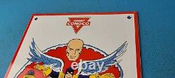Vintage Conoco Gasoline Porcelain Sign X-Men Marvel Comics Group Gas Pump Sign